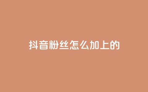 抖音粉丝怎么加上的 - 如何增加抖音粉丝数! 第1张 抖音粉丝怎么加上的 - 如何增加抖音粉丝数! 第1张