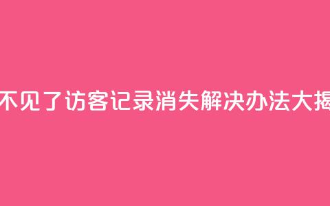 qq访客记录不见了 - QQ访客记录消失:解决办法大揭秘~ 第1张 qq访客记录不见了 - QQ访客记录消失:解决办法大揭秘~ 第1张