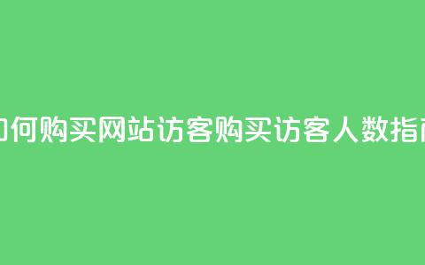 如何购买网站访客:QQ购买访客人数指南 第1张 如何购买网站访客:QQ购买访客人数指南 第1张