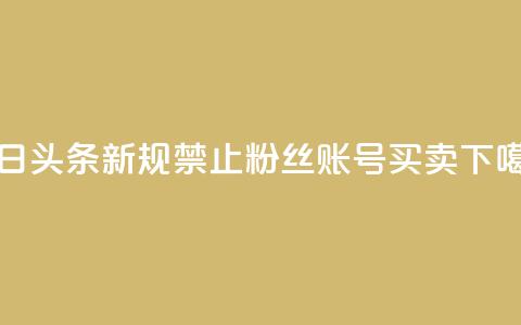 今日头条新规:禁止粉丝账号买卖 第1张 今日头条新规:禁止粉丝账号买卖 第1张