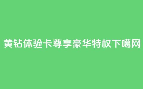 黄钻体验卡:尊享豪华特权 第1张 黄钻体验卡:尊享豪华特权 第1张