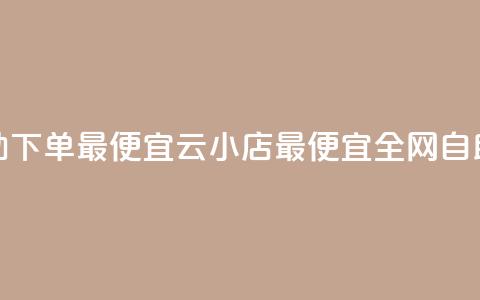全网自助下单最便宜云小店(最便宜全网自助云小店) 第1张 全网自助下单最便宜云小店(最便宜全网自助云小店) 第1张