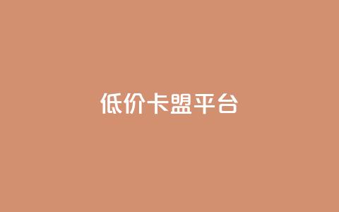低价卡盟平台 - 获取优惠:经济实惠的卡盟平台! 第1张 低价卡盟平台 - 获取优惠:经济实惠的卡盟平台! 第1张