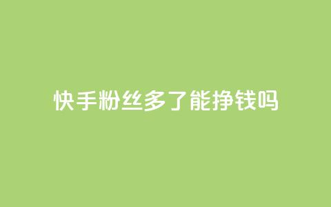 快手粉丝多了能挣钱吗 - 快手粉丝增加能带来收入吗?~ 第1张 快手粉丝多了能挣钱吗 - 快手粉丝增加能带来收入吗?~ 第1张