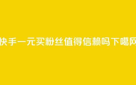 快手一元买粉丝值得信赖吗? 第1张 快手一元买粉丝值得信赖吗? 第1张