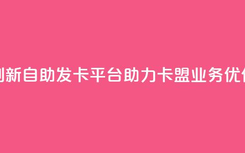 创新自助发卡平台,助力卡盟业务优化 第1张 创新自助发卡平台,助力卡盟业务优化 第1张