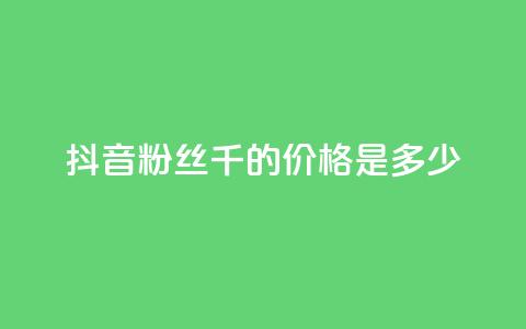抖音粉丝1千的价格是多少？ 第1张