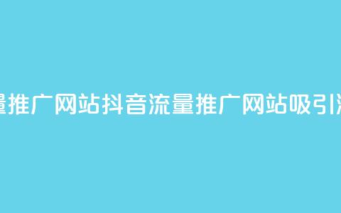 抖音流量推广网站(抖音流量推广网站：吸引流量利器)  第1张