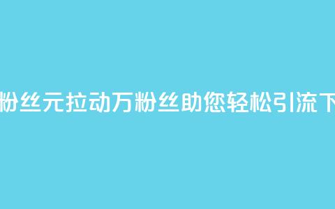 1元3万粉丝(1元拉动3万粉丝，助您轻松引流) 第1张