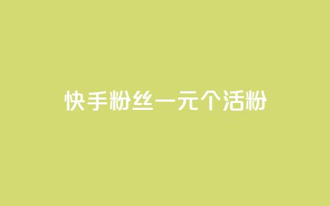 快手粉丝一元1000个活粉 - 获取1000个快手活粉只需1元! 第1张 快手粉丝一元1000个活粉 - 获取1000个快手活粉只需1元! 第1张