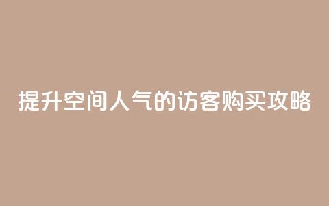 提升QQ空间人气的访客购买攻略 第1张 提升QQ空间人气的访客购买攻略 第1张