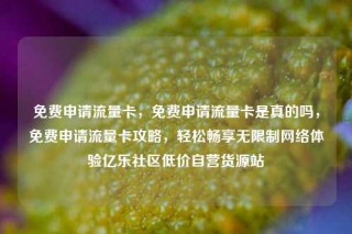 免费申请流量卡，免费申请流量卡是真的吗，免费申请流量卡攻略，轻松畅享无限制网络体验亿乐社区低价自营货源站