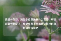 流量卡免费，流量卡免费送是什么套路，解锁流量卡新玩法，享受免费上网福利亿乐社区低价自营货源站