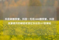 抖音刷播放量，抖音一毛钱10000播放量，抖音流量提升的秘密武器亿乐社区SUP货源站