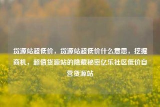 货源站超低价，货源站超低价什么意思，挖掘商机，超值货源站的隐藏秘密亿乐社区低价自营货源站