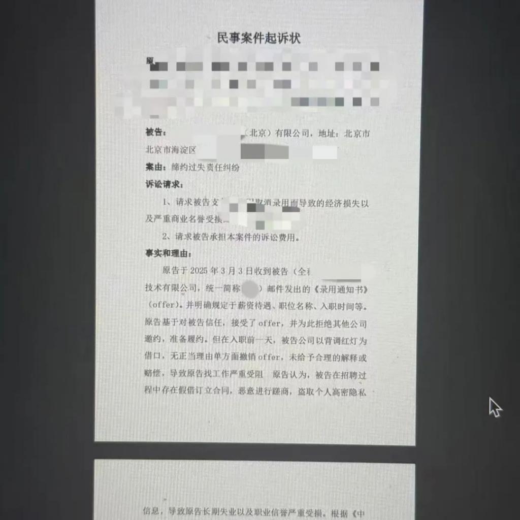背调被亮红灯,他们起诉了大厂 第9张 背调被亮红灯,他们起诉了大厂 第9张