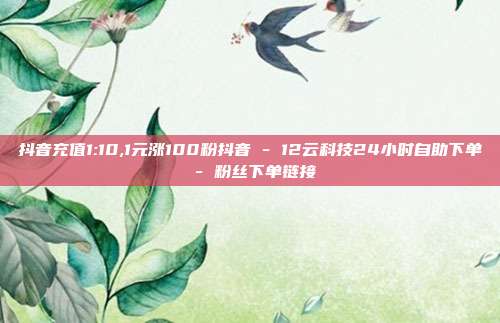 抖音充值1:10,1元涨100粉抖音 - 12云科技24小时自助下单 粉丝下单链接  第1张