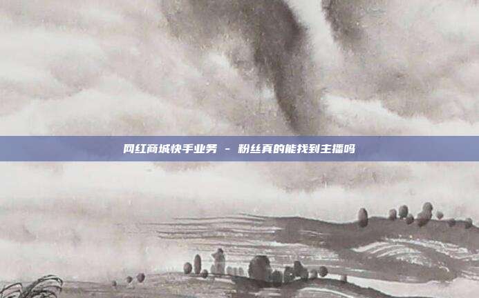 网红商城快手业务 - 粉丝真的能找到主播吗  第1张