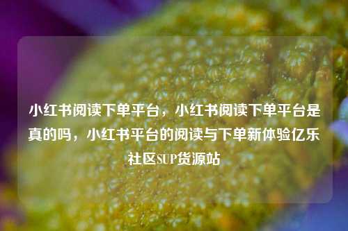 小红书阅读下单平台	，小红书阅读下单平台是真的吗，小红书平台的阅读与下单新体验亿乐社区SUP货源站  第1张
