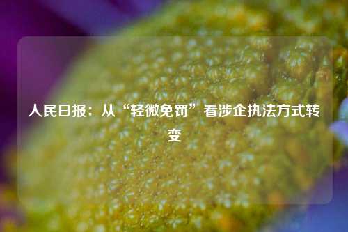 人民日报：从“轻微免罚”看涉企执法方式转变  第1张