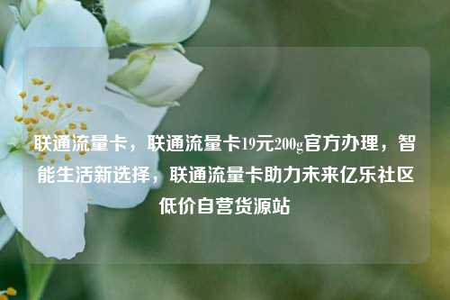 联通流量卡，联通流量卡19元200g官方办理	，智能生活新选择，联通流量卡助力未来亿乐社区低价自营货源站  第1张