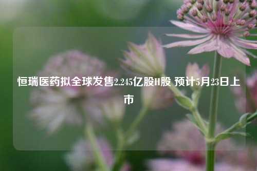 恒瑞医药拟全球发售2.245亿股H股 预计5月23日上市  第1张