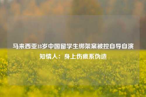 马来西亚18岁中国留学生绑架案被控自导自演知情人：身上伤痕系伪造  第1张
