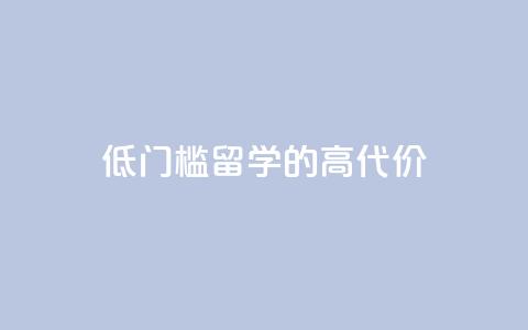 “低门槛	”留学的“高代价”  第1张
