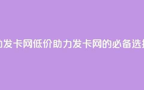 低价辅助发卡网 - 低价助力——发卡网的必备选择。  第1张