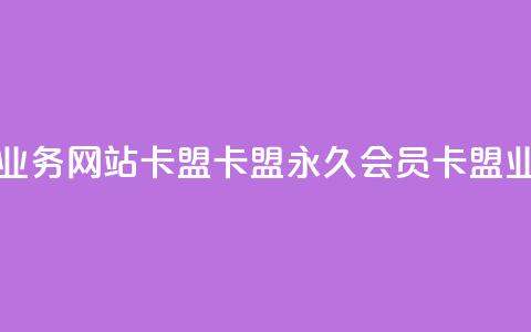 qq会员永久业务网站卡盟卡盟(永久qq会员卡盟业务)  第1张
