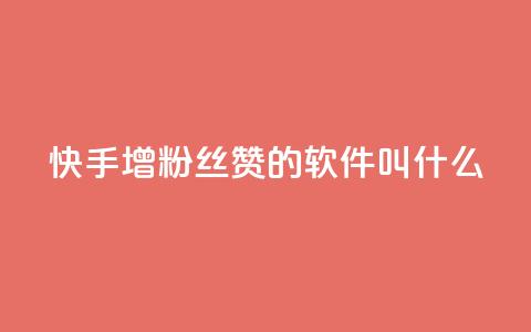 快手增粉丝赞的软件叫什么 - 快速提升快手粉丝和点赞量的推荐软件。  第1张