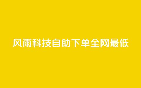 风雨科技自助下单全网最低 - 风雨科技提供全网最优自助下单服务！  第1张