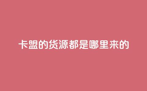卡盟的货源都是哪里来的,qq怎么买空间访客 - 网红助手点赞app qq音乐人粉丝 下单 全网最低  第1张