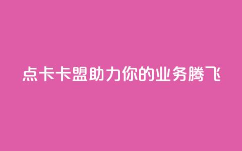 点卡卡盟:助力你的业务腾飞 第1张 点卡卡盟:助力你的业务腾飞 第1张