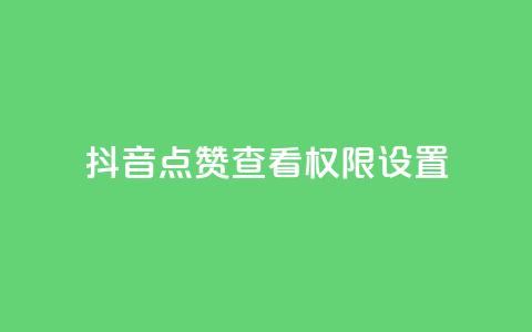 抖音点赞查看权限设置 - 抖音点赞权限设置指南及操作步骤! 第1张 抖音点赞查看权限设置 - 抖音点赞权限设置指南及操作步骤! 第1张