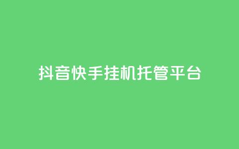 抖音快手挂机托管平台 - 便捷抖音快手挂机托管平台助您轻松运营！  第1张