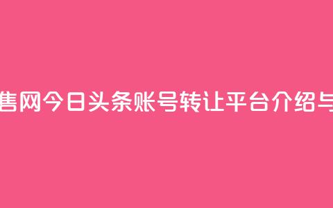 今日头条账号出售网 - 今日头条账号转让平台介绍与出售指南~  第1张