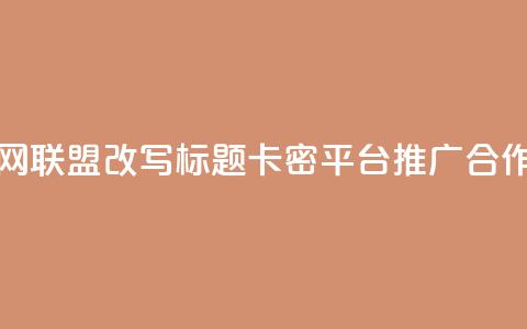 发卡网联盟改写标题:卡密平台推广合作介绍 第1张 发卡网联盟改写标题:卡密平台推广合作介绍 第1张