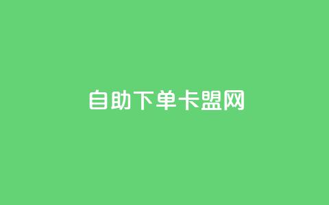 自助下单卡盟网 - 自助订购卡盟平台	，方便快捷下单~  第1张