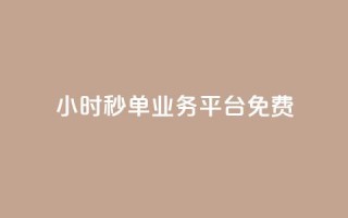 24小时秒单业务平台免费 - 全天候秒单服务平台免费开放使用。