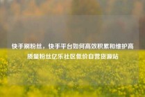 快手刷粉丝，快手平台如何高效积累和维护高质量粉丝亿乐社区低价自营货源站