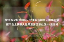 快手购买粉丝网站，快手购买粉丝，揭秘如何在平台上获取大量关注者亿乐社区SUP货源站
