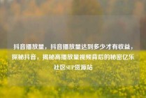 抖音播放量，抖音播放量达到多少才有收益，探秘抖音，揭秘高播放量视频背后的秘密亿乐社区SUP货源站