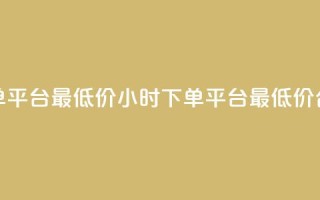 24小时下单平台最低价(24小时下单平台最低价合作伙伴)