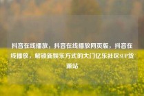 抖音在线播放，抖音在线播放网页版，抖音在线播放，解锁新娱乐方式的大门亿乐社区SUP货源站