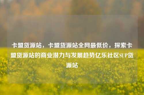 卡盟货源站，卡盟货源站全网最低价，探索卡盟货源站的商业潜力与发展趋势亿乐社区SUP货源站  第1张