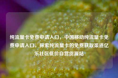 纯流量卡免费申请入口，中国移动纯流量卡免费申请入口，探索纯流量卡的免费获取渠道亿乐社区低价自营货源站  第1张