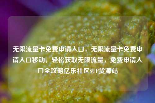 无限流量卡免费申请入口，无限流量卡免费申请入口移动	，轻松获取无限流量，免费申请入口全攻略亿乐社区SUP货源站  第1张