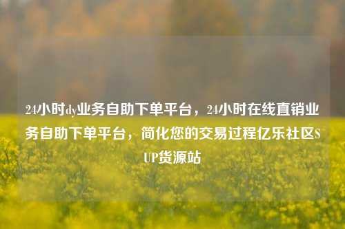 24小时dy业务自助下单平台	，24小时在线直销业务自助下单平台，简化您的交易过程亿乐社区SUP货源站  第1张