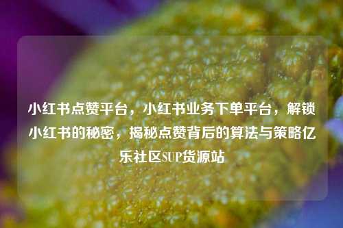 小红书点赞平台，小红书业务下单平台，解锁小红书的秘密	，揭秘点赞背后的算法与策略亿乐社区SUP货源站  第1张